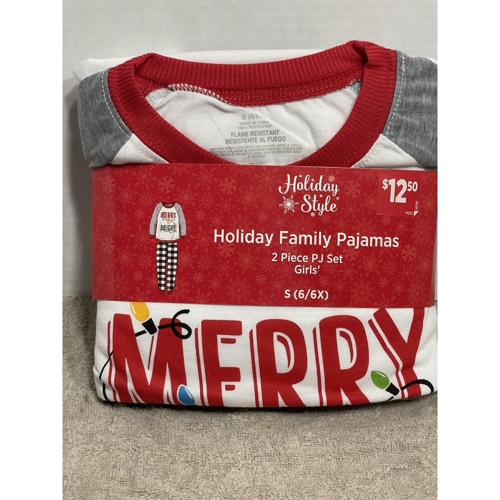 Christmas Pajama Set Girls 2 Piece Set Size Small